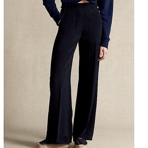 EUC Women's RALPH LAUREN High Rise Trouser w/Side Buttons Black | Size 16